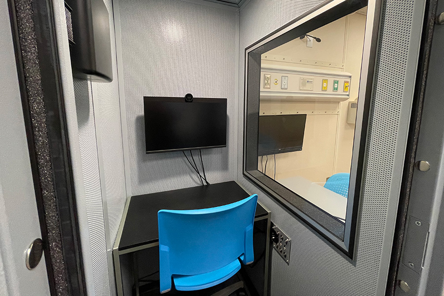 Sound booth in the Science Alliance Mobile.